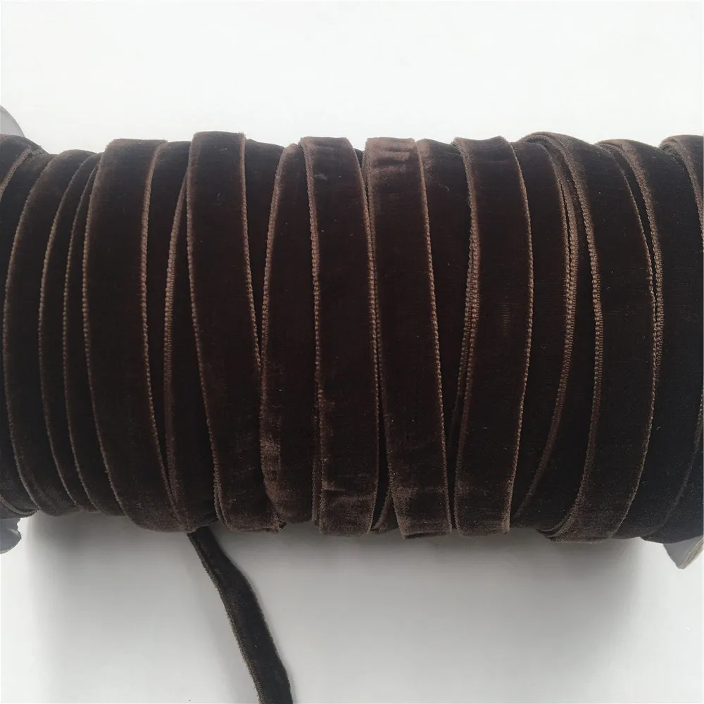 

9mm Double Face Nylon Dark Coffee Velour Ribbons Webbing Diy Accessories 1/3/5 Yards