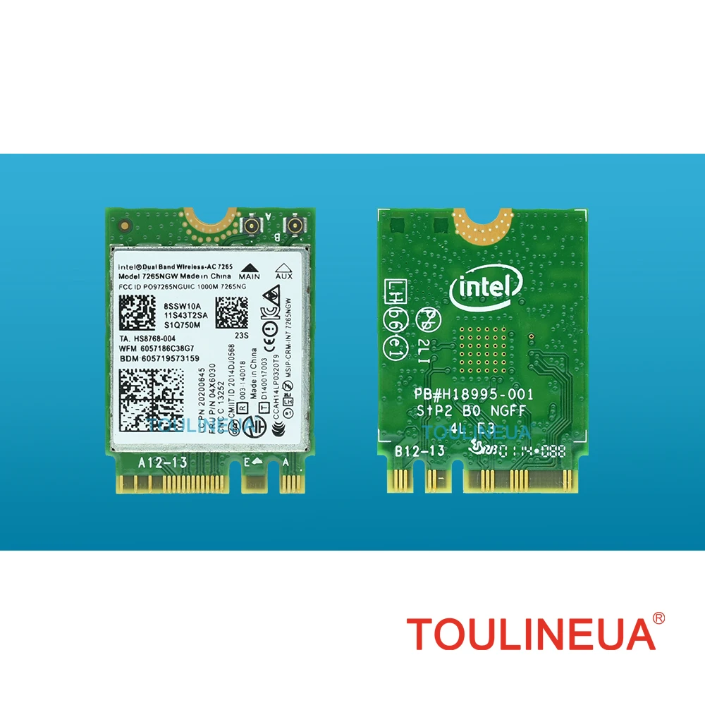 

Brand new for Intel 7265NGW FRU 04X6030 7265ac 7265 ac BT4.0 WiFi Network Card for T450 X250 T550 W450 L450 E450 G70-80 Yoga14