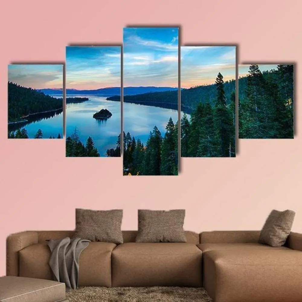 

5 Pieces Wall Art Canvas Painting Scenery Poster Lake Tahoe In California Posters Modern Art Home Bedroom Decoration Pictures