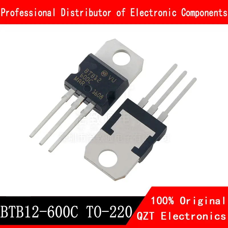 10 pçs/lote BTB12-600C TO220 BTB12-600 BTB12 12-600C Triacs 12 Amp 600 Volt TO-220 novo original Em Estoque