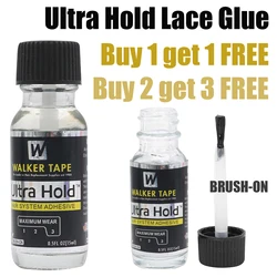 Walker Tape Ultra Hold Lace Wig Glue, Cola de peruca frontal para perucas, transparente, adesivo para substituição de cabelo, escova, 0.5oz, 15ml