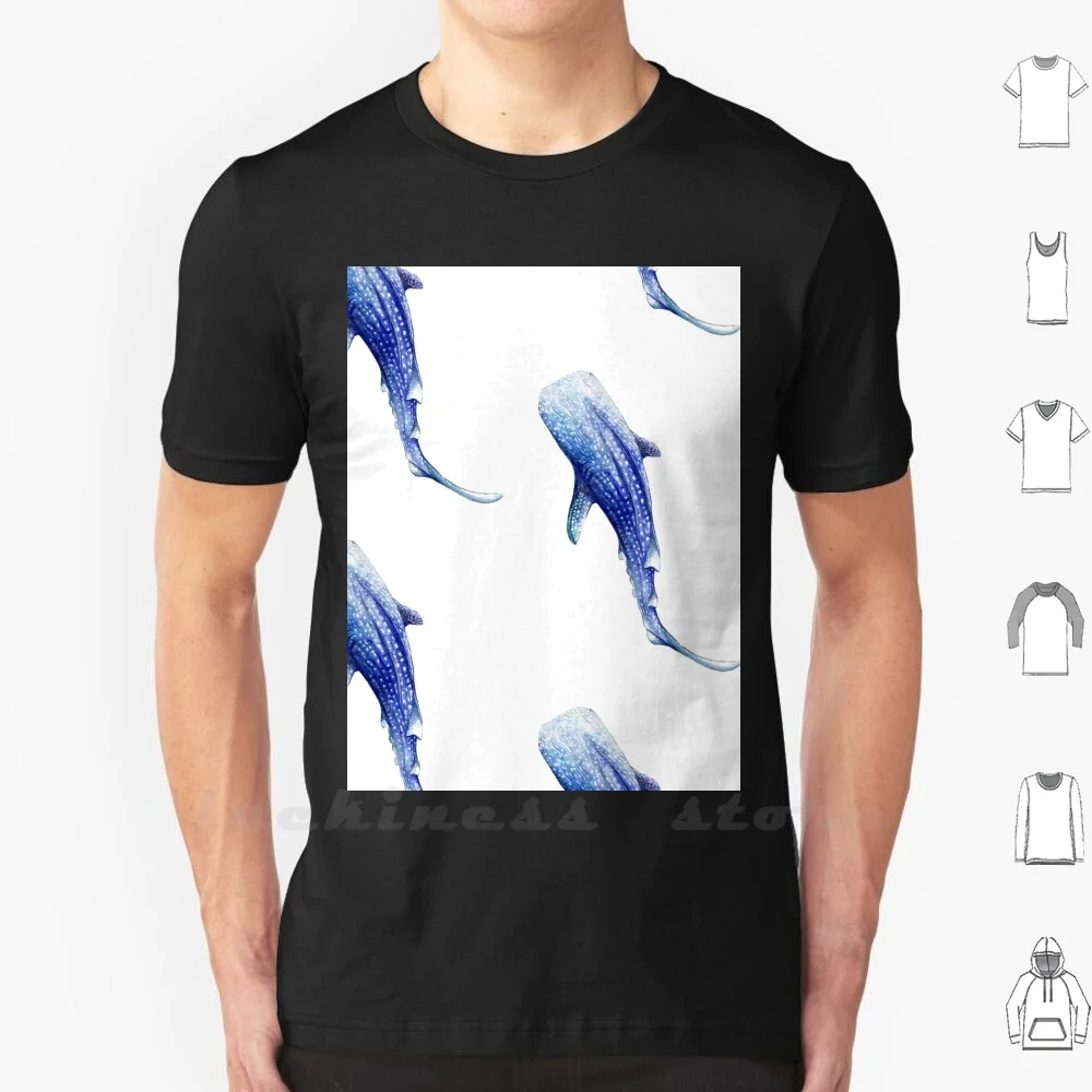 Whale Shark T Shirt Big Size Whale Shark Shark Whale Blue Teal Sea Watercolor Ocean Tropical Giant Magical Snorkeling Scuba