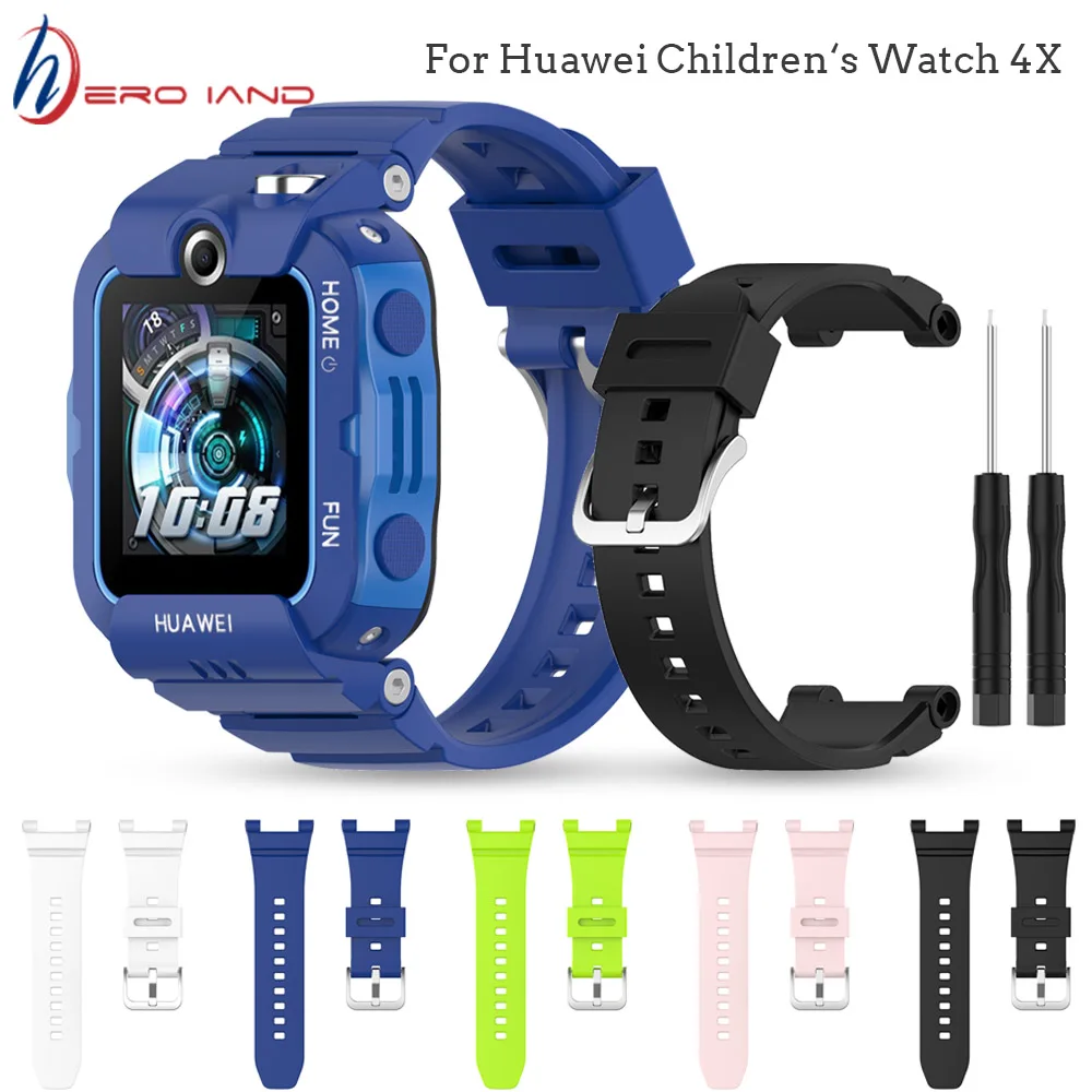 Watchband For HUAWEI Children‘s Watch 4X Strap Silicone Wrist Band Replacement Bracelet Wristband Sports Soft Children‘s Correa