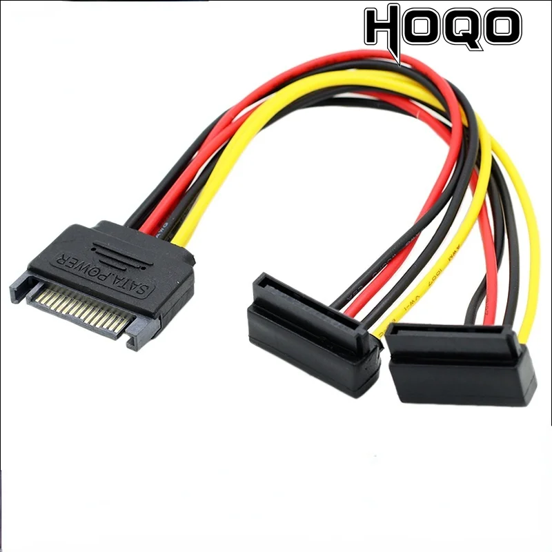 SATA power cable 1 to 2 elbow Serial power supply 1 input 2 output SATA power supply one turn two 18 full copper wire core