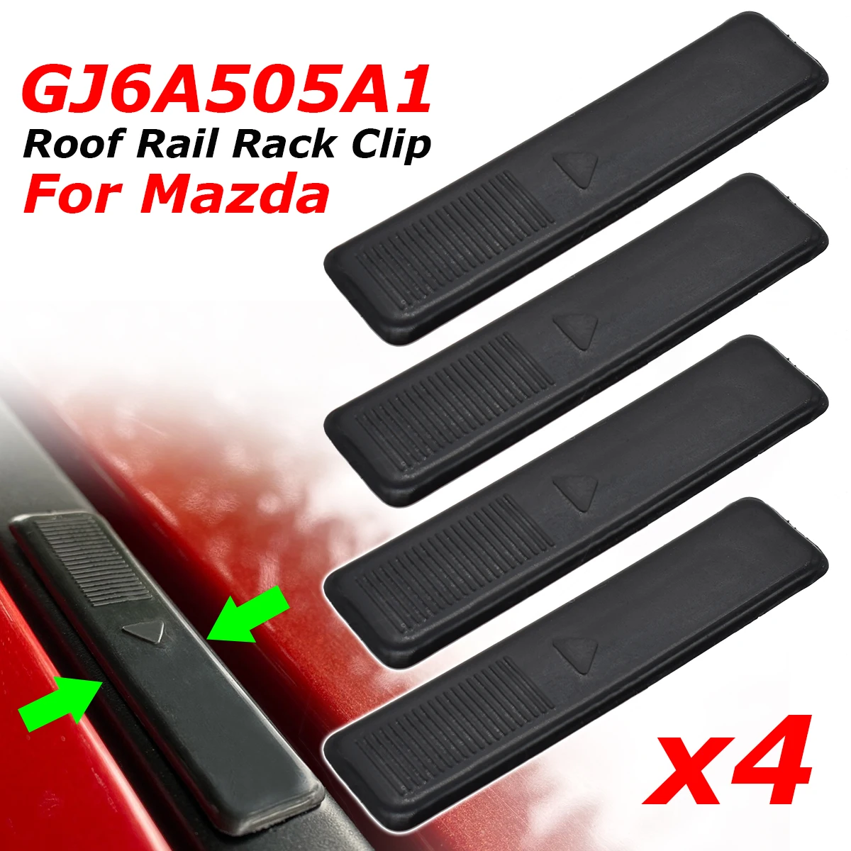 

4x Car Roof Rail Rack Moulding Clip Trim Seal Drip Cover Cap Replacement For Mazda 2 3 5 6 CX5 CX7 CX9 GJ6A505A1 Auto Styling