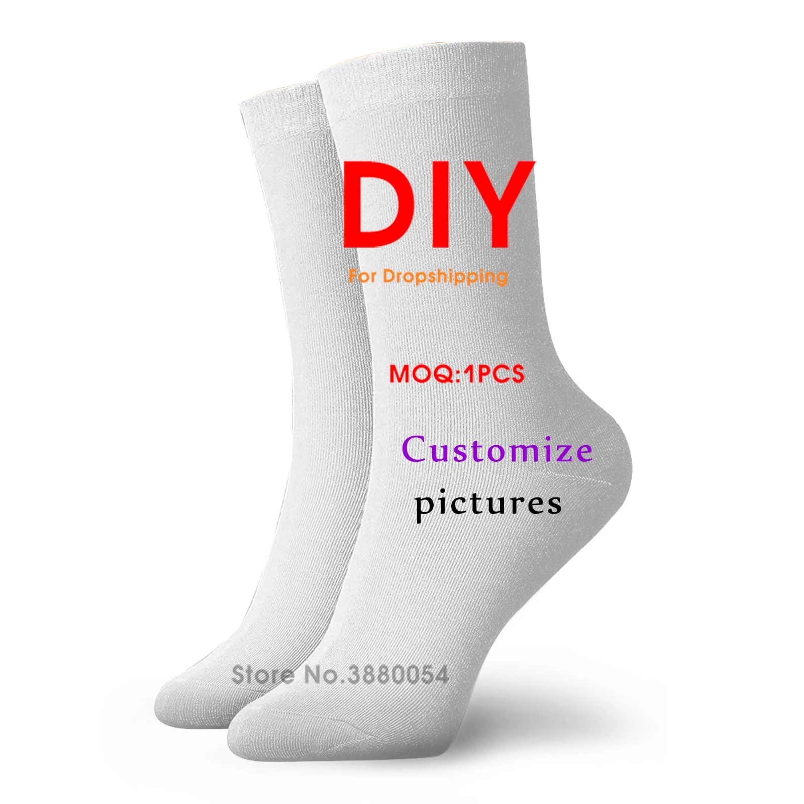 Noisydesigns Custom Image Logo Fashion Women's Short Socks Calf Length Knee Spring Autumn Winter 3D Prints Men Female Dropship