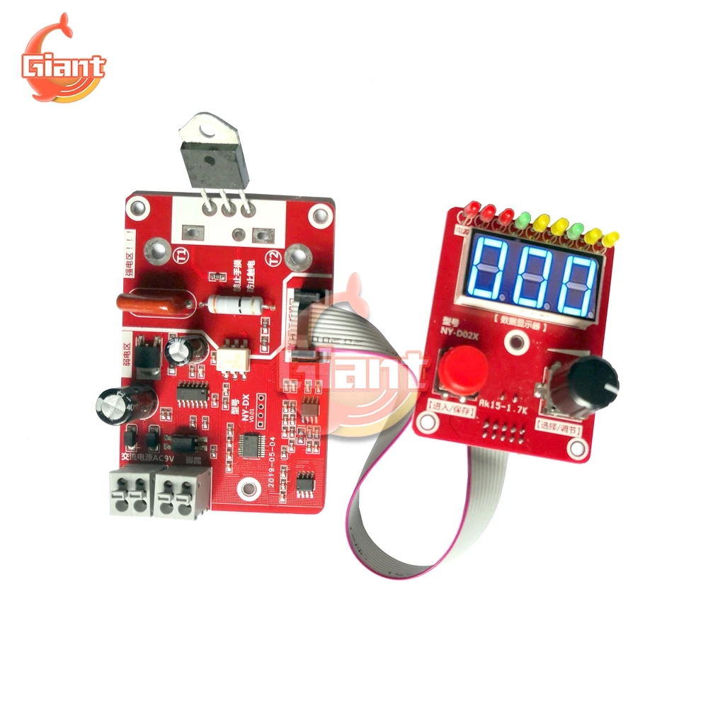 NY-D02 Double Pulse Encoder Spot Welding Machine Time Digit Module Control Panel Plate Adjustable Current Controller 40A 100A