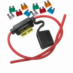 1 Set Car 14AWG Auto Standard Blade Fuse Holder And 10 Fuses 5A 10A 15A 20A 30A Each 2 Pcs