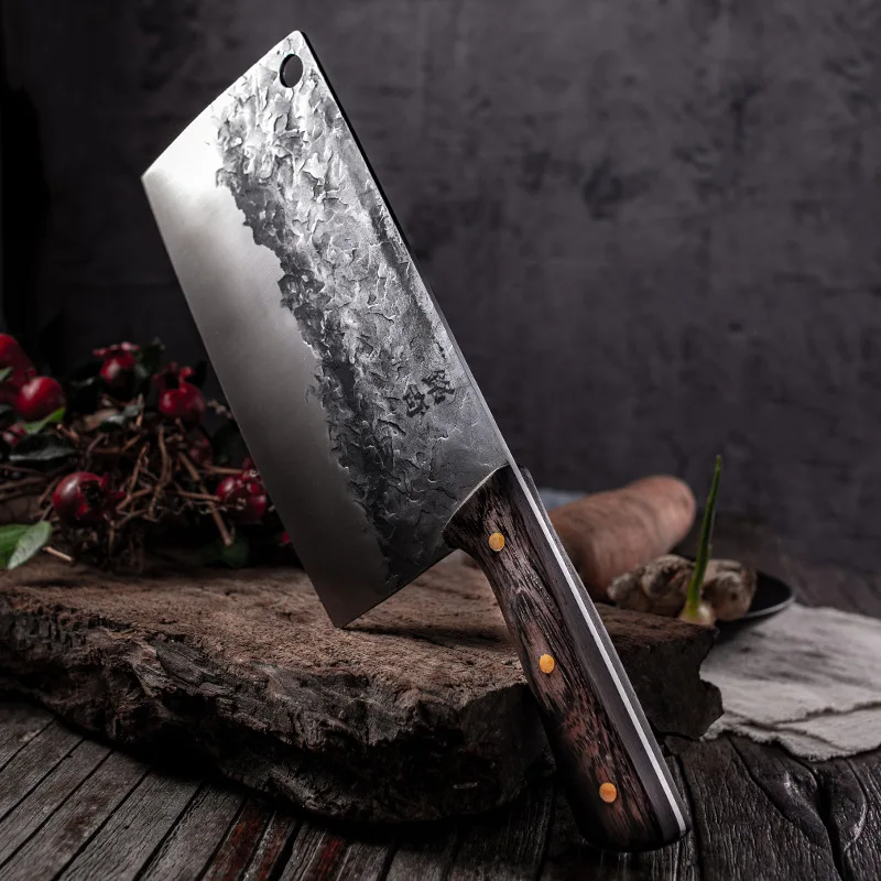 Totally Handmade Kitchen Knife 5Cr15 Stainless Steel Forged Knife Wenge 58HRC Chopping Slicing Chef Knives Chinese Kitchen Tools