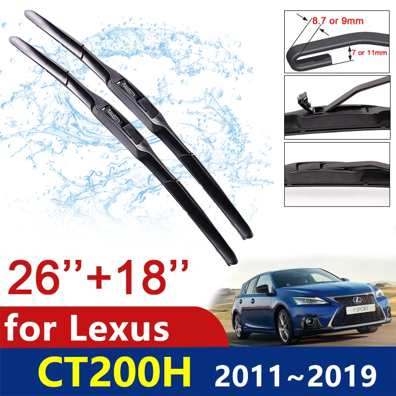 Car Wiper Blades for Lexus CT200h CT 200 200h F Sport 2011~2019 Front Windshield Wipers 2015  2016 2017 2018 Goods Accessories