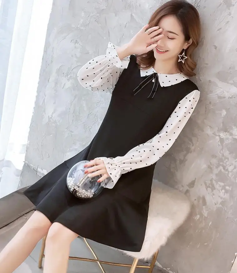 

shorha 2019 spring long-sleeved pregnant women breastfeeding dress pancollar maternity zipper nursing shirts lactation dress