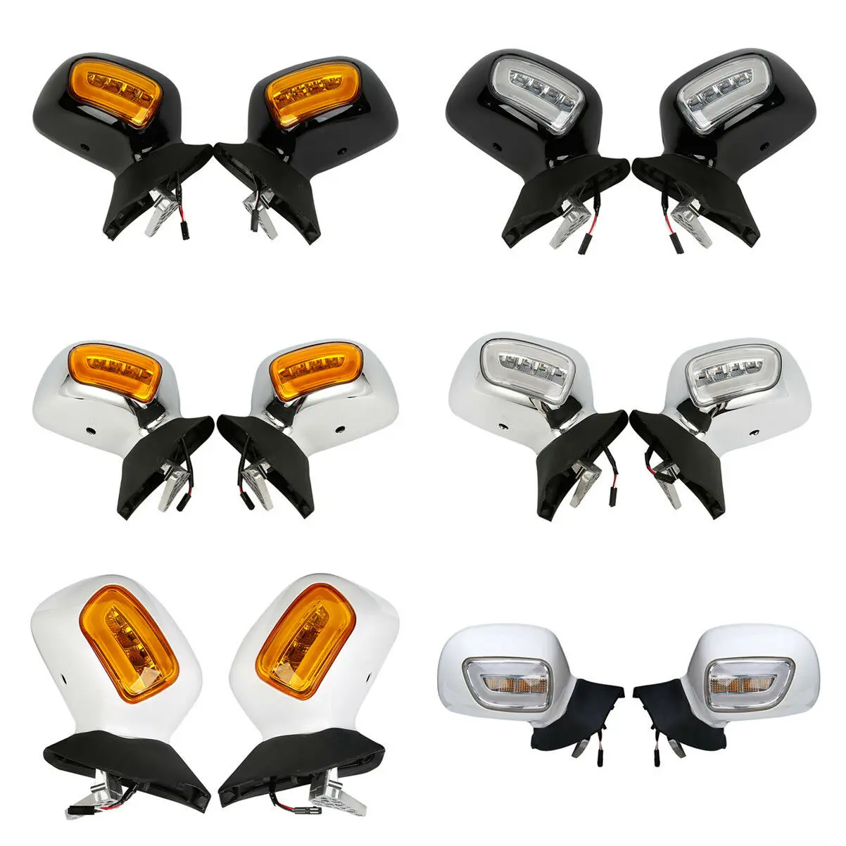 Motorcycle Rear View Mirror LED Turn Signals For Honda Goldwing Gold wing 1800 GL1800 2001-2017 2016 2015