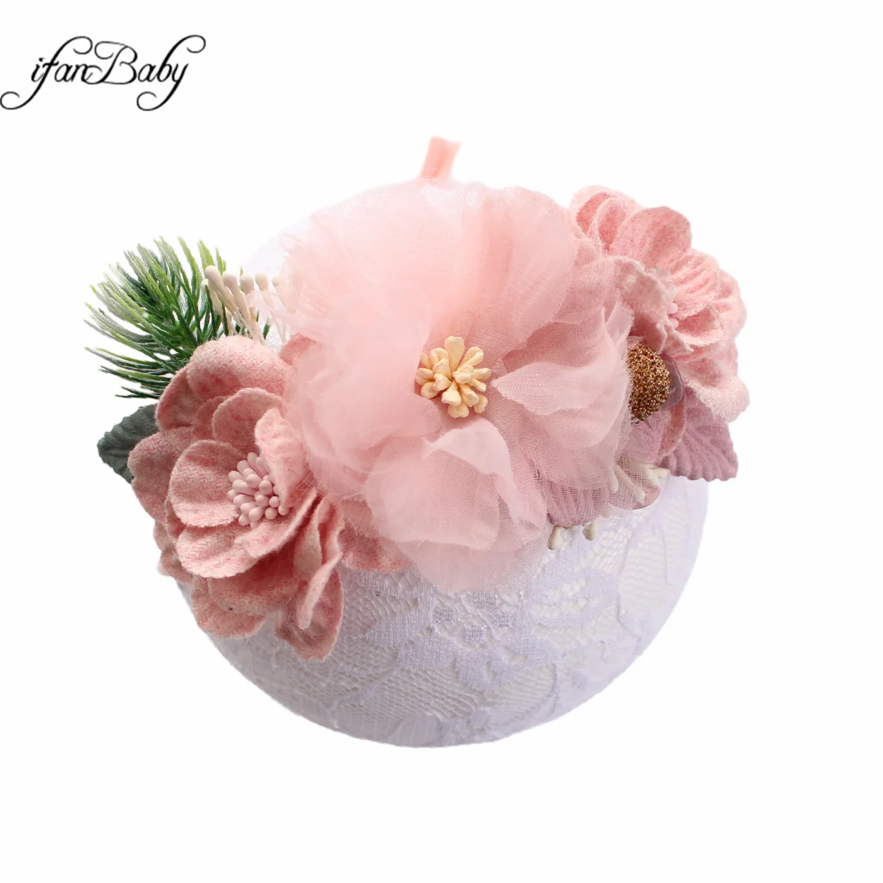 Kids Girl Organza Flower Headwear Nylon Stretch Elastic Headband Back Tie