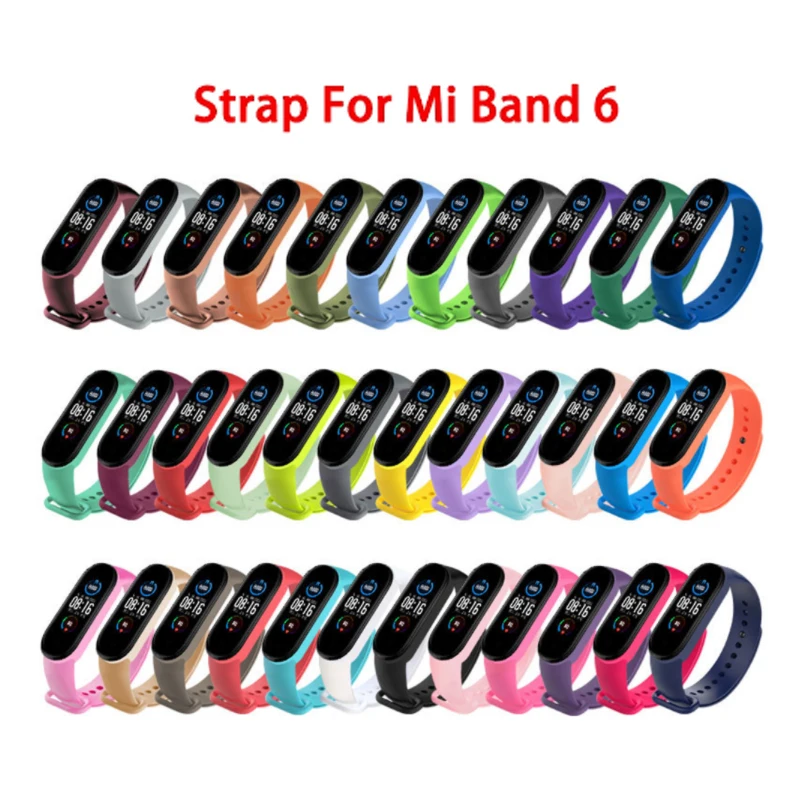 Dla Mi Band 6 pasek silikonowy pasek na rękę kolorowy inteligentny zegarek dla bransoletka Xiaomi 6 opaski wymiana TPU solidny pasek