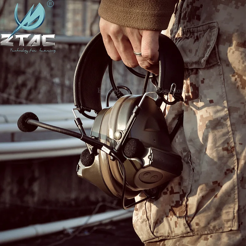 Z TAC Softai Tactical Headphones  Hunting Comta II  Pelto Active Pickup Noise Canceling Airsoft Military Headset Baofeng PTT