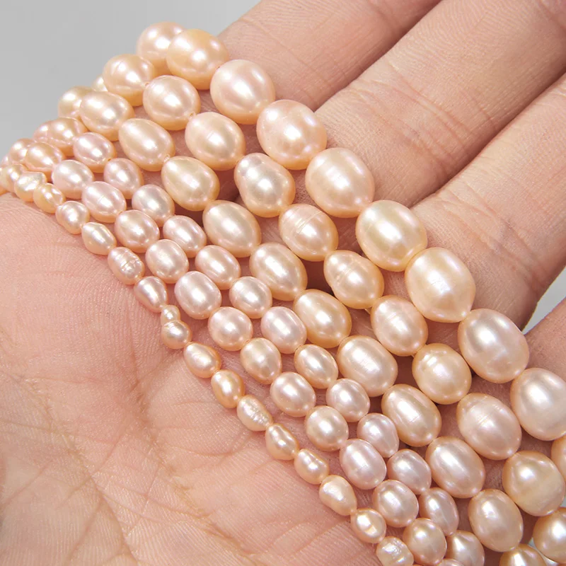 3-9mm Natural Freshwater Pearl Beads Rice Orange Beads Pearl Loose Beads for Jewelry Making Necklace Bracelets Earring Wholesale