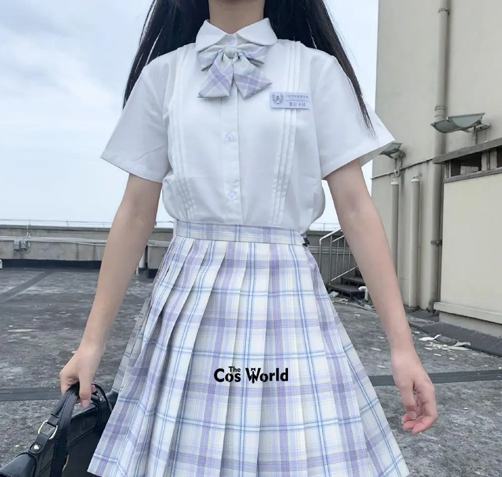 [Hoshino] Girl's Japanese Summer High Waist Pleated Plaid Skirts Women Dress For JK School Uniform Students Cloths