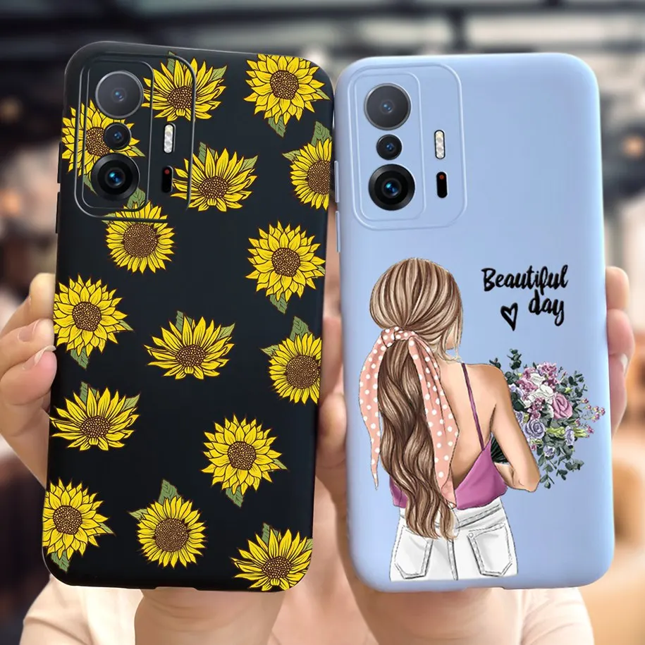 Love Heart Couple Case For Xiaomi 11T Pro Global Version Cover Luxury Matte TPU Soft Funda For Xiaomi Redmi Note 11T Mi11T Coque