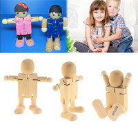 Christmas Decoration DIY Graffiti White Embryo Puppet Deformation Joint Activity Wooden Robot Children's Educational Toys