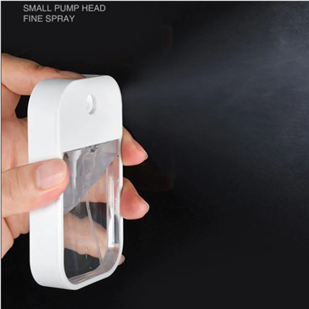 45ml White Transparent Spray Bottle Split Perfume Container Disinfectant Hand Sanitizer Refillable Bottle With Silicone Cover