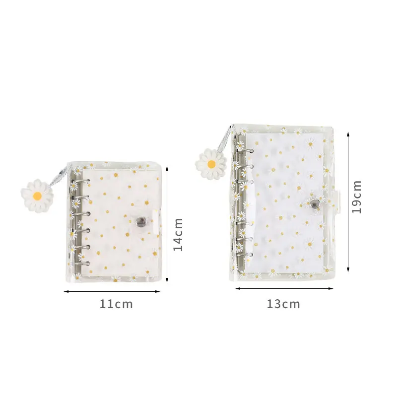 2020 Yiwi Yellow Flower A7 A6 Spiral transparent PVC Notebook Cover Loose Diary Coil Ring Binder Planner Cover Without Filler