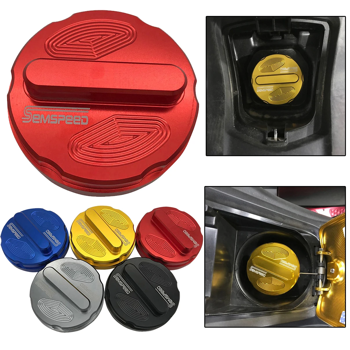 SEMSPEED Motorcycle CNC For Yamaha Aerox155 NVX 155 150 125 2015-2019 2020 Gasoline Diesel Fuel Oil Tank Cap Cover Accessories