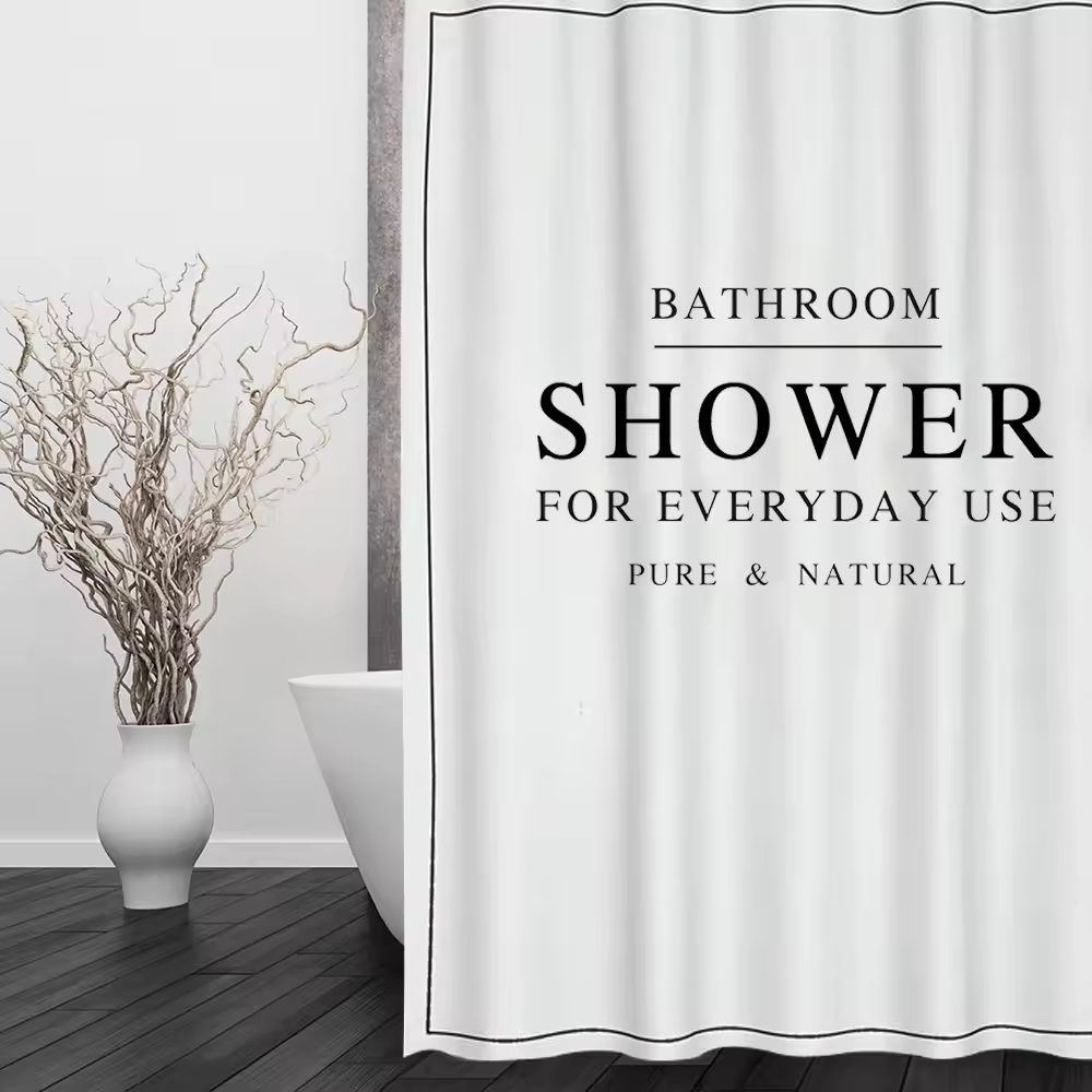 Solid Pure Natural White Black Waterproof Shower Curtains Bathroom Polyester 3D Girls Boys Gifts
