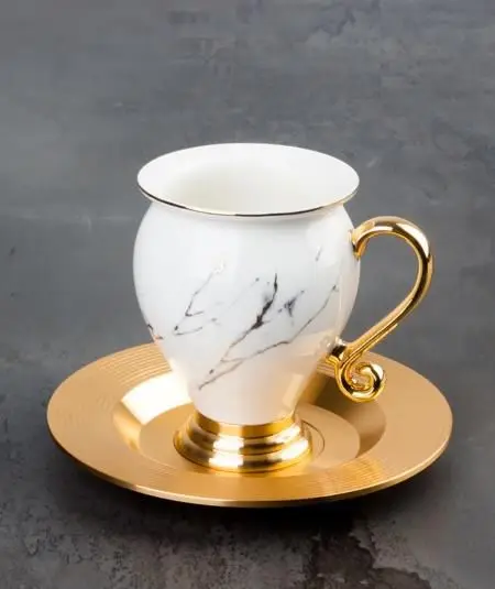 

DOLBOVI Acar Porcelain Marble Pattern Gold Metal Dish cup Pad 9535 mug кружка coffee cup cup