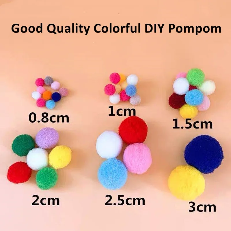 10mm To 30mm 20g Multi Size Mix Colors Pompom Fur Craft DIY Soft Pom Poms Balls Wedding Decoration Glue on Cloth Accessories