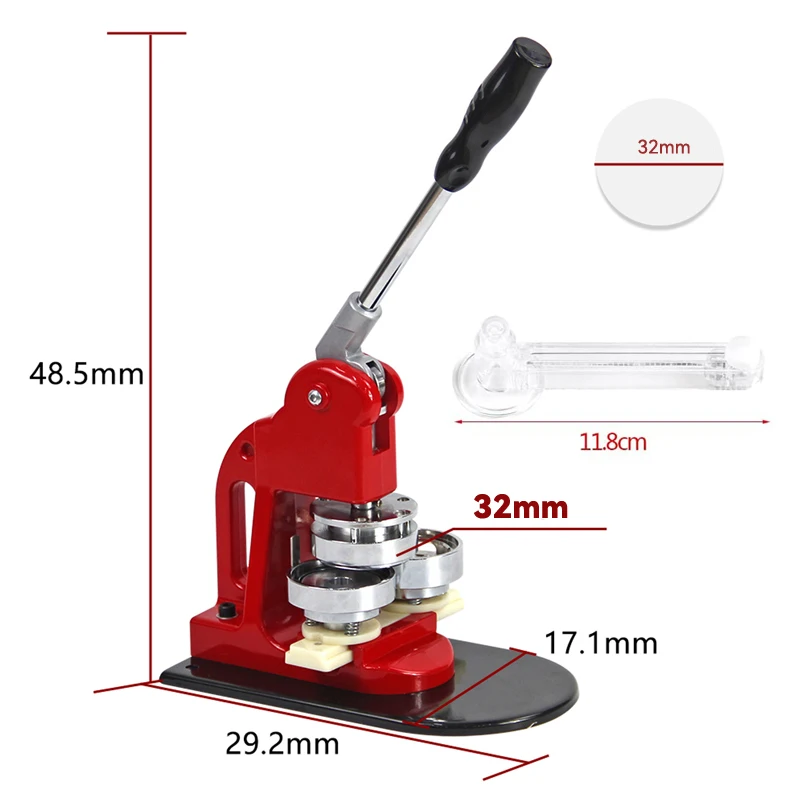 25MM/32MM Badge Punch Press Maker Machine With 1000 Circle Button Parts+Circle Cutter for sale