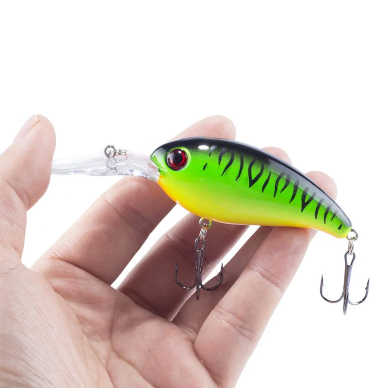 WDAIREN-señuelo de Pesca de pececillo, cebo duro Artificial, anzuelos triples, aparejos de Pesca de Lucio, Wobblers de buceo profundo, Crankbait, 10cm, 14g