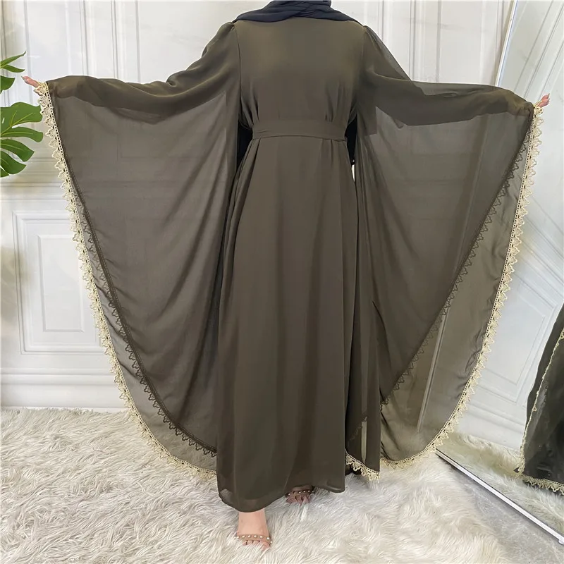 

Восточный мусульманский женский кафтан Abayas Арабский исламский халат Рамадан женское платье для Ближнего Востока хиджаб Платье макси с рукавом летучая мышь Халат