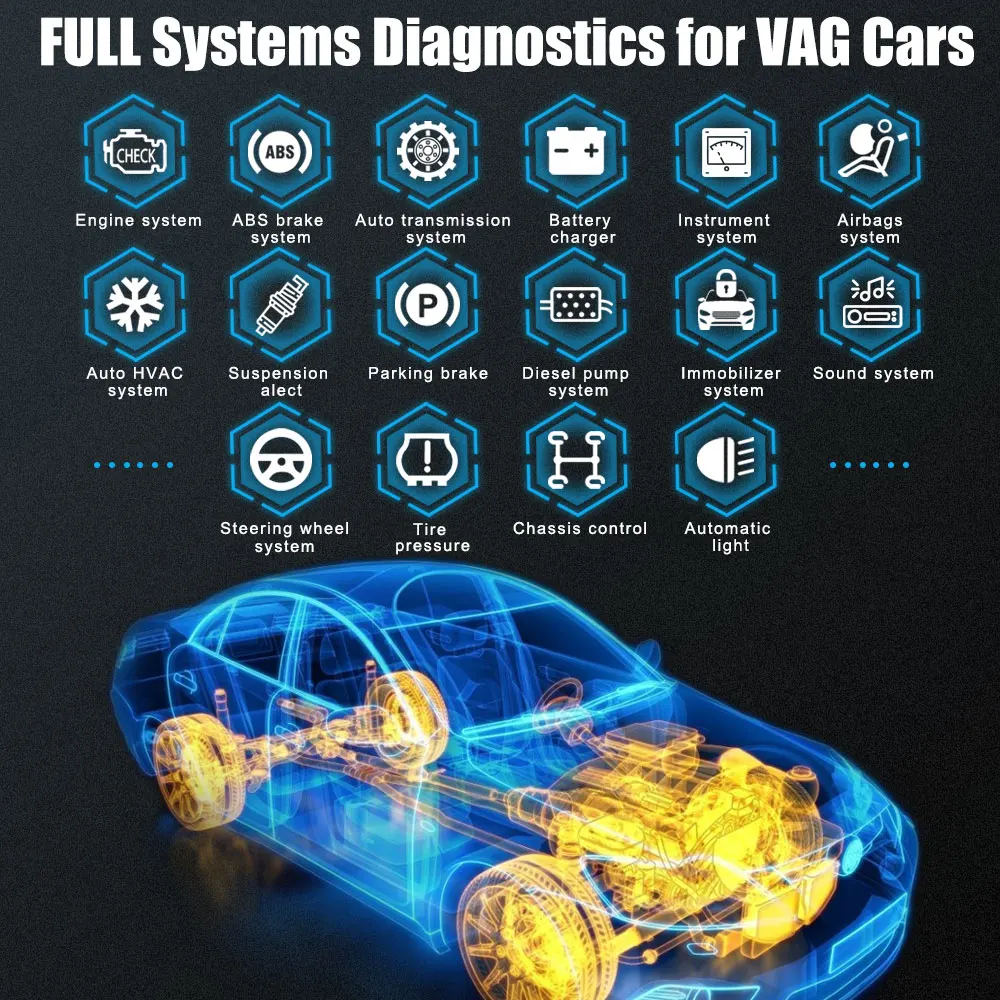 Ancel VD700 OBD2 Automotive Scanner Full System Diagnose ABS EPB TPMS DPF Reset For VAG VW Audi Skoda Seat Car Diagnosis Tools