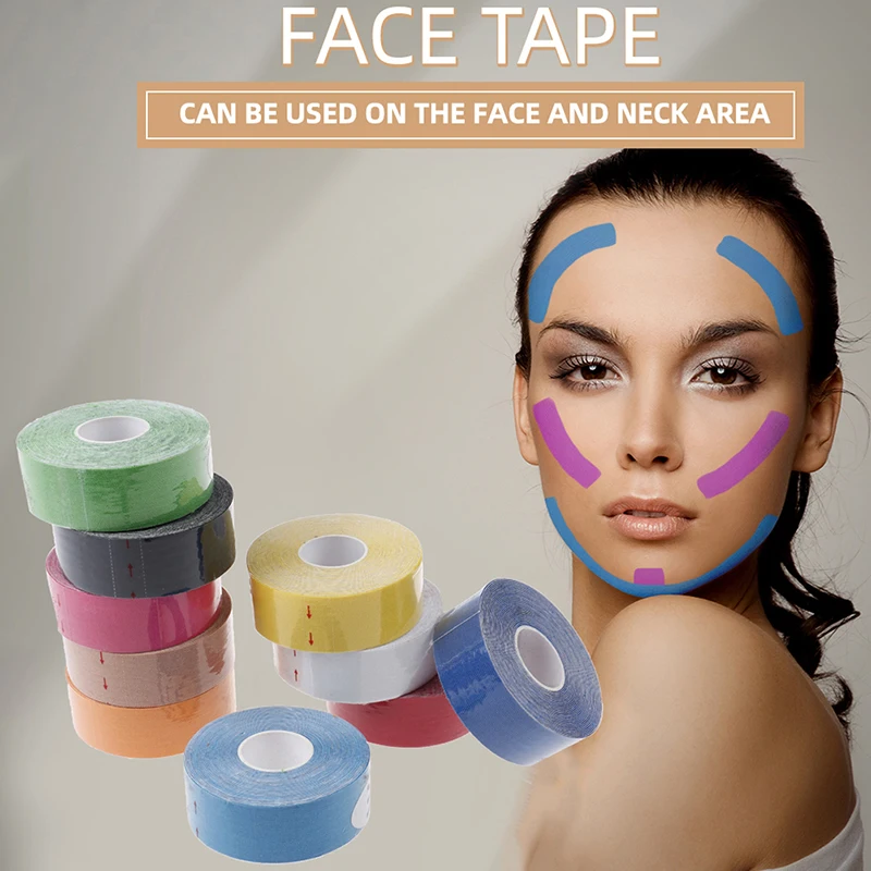 2.5CM*5M Kinesiology Tape For Face V Line Neck Eyes Lifting Wrinkle Remover Sticker Facial Skin Care Tools