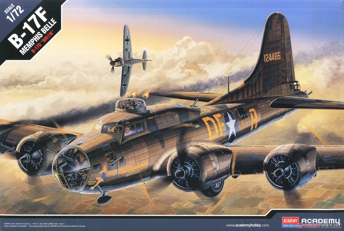 ACADEMY AC12495 1/72 US B-17F Memphis Belle bomber Assemble Model