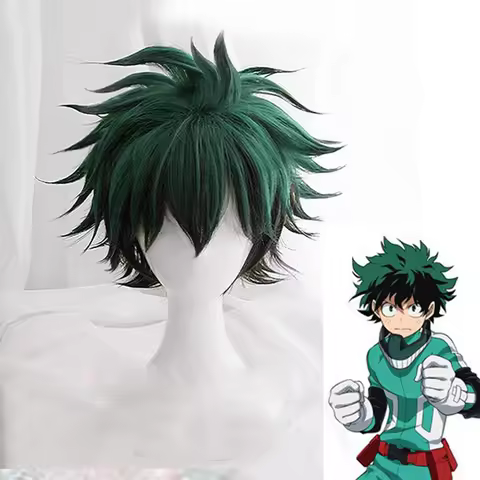 Anime Izuku Midoriya Wig Boku No Hero Academia/Academy Cosplay Hair Izuku Midoriya Deku Wig Cosplay Wig + Wig Cap