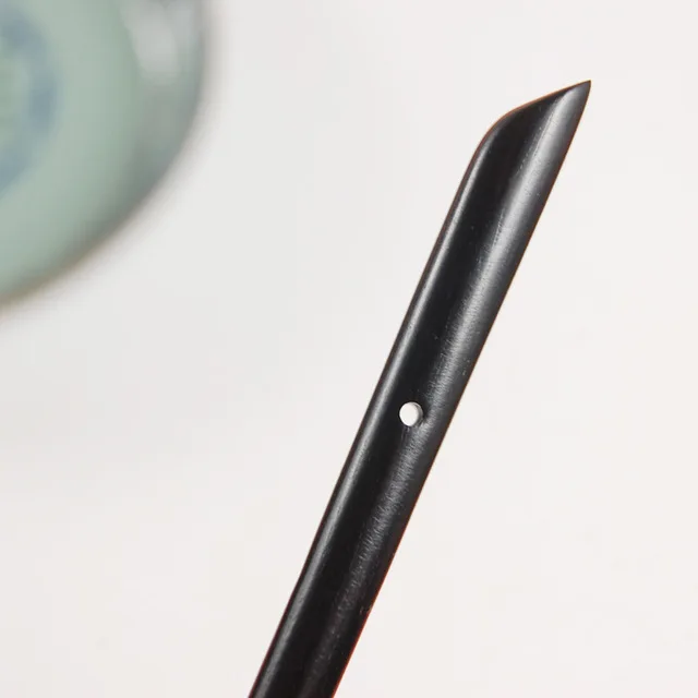 عيدان خشبية تقليدية عتيقة ، عيدان طعام يابانية عرقية من خشب الأبنوس الأسود الطبيعي ، صناعة يدوية ، إكسسوارات شعر #3