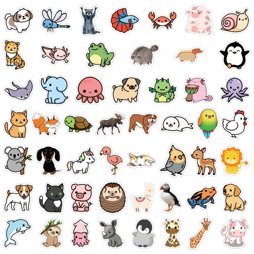 10/30/50/100 Stuks Mix Leuke Anime Animal Stickers Auto Motorfiets Reizen Bagage Telefoon Gitaar Laptop cartoon Sticker Kid Speelgoed