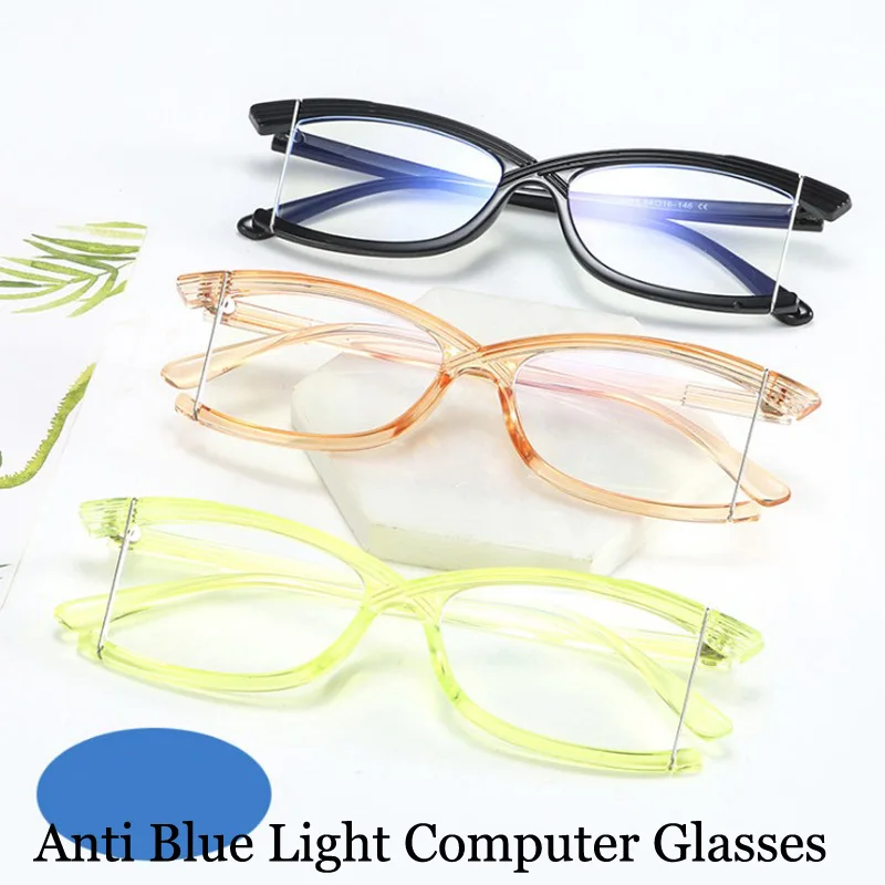 Feishini 2020 Anti Blue Light Glasses Blocking Filter Reduces Eyewear Clear Computer Glasses Women Cat eye Improve Comfort