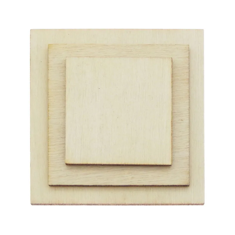 30pcs/pack 3-5cm Unfinished Wood Pieces Blank Home Decoration Square Wood Pieces Blank Plaque for DIY Craft Scrapbooking Tray