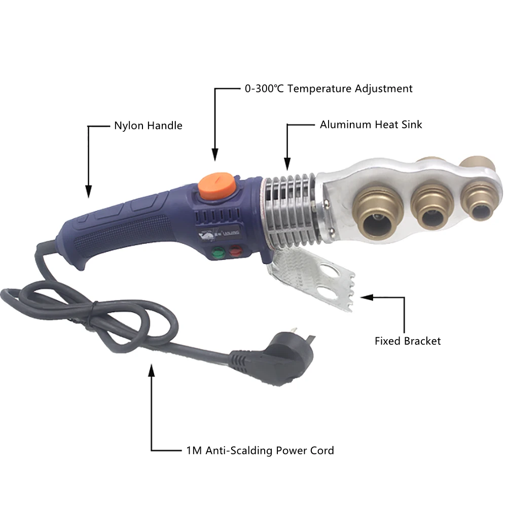 220V Manual Thermostat Fusion Splicer Tube Pipe Welding Machine PPR PE PERT Pipe Heating Plastic Welding Machine 900W 20-32MM