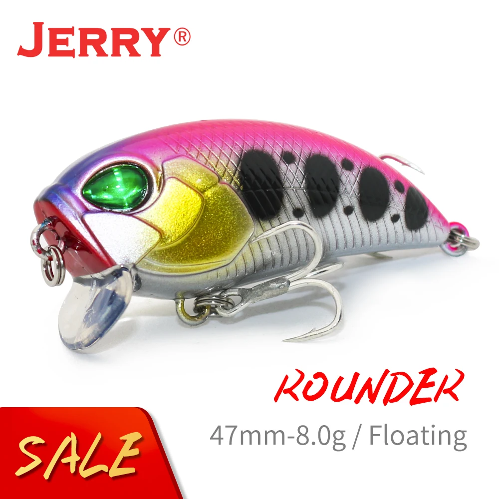 Jerry Rounder Ultralight Forel Bass Pike Wobbler Vissen Lokt Ratelende Diep Duiken Plug Crank Magnetische Gewicht Kunstmatige Aas