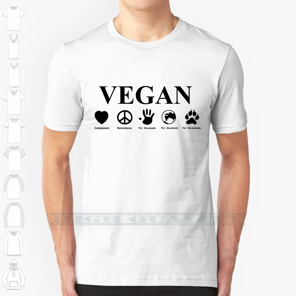Go Vegan 100% Cotton T Shirt Earth Go Vegan Compassion Nonviolence For The People For The Planet For The Animals Bio Free We