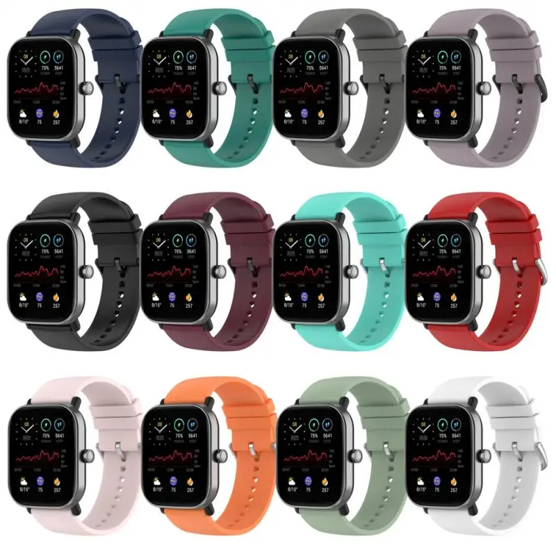 Pulseira de silicone para huami amazfit gts 2/mini relógio inteligente, pulseira de esportes para xiaomi amazfit bip s/u/pro/gtr