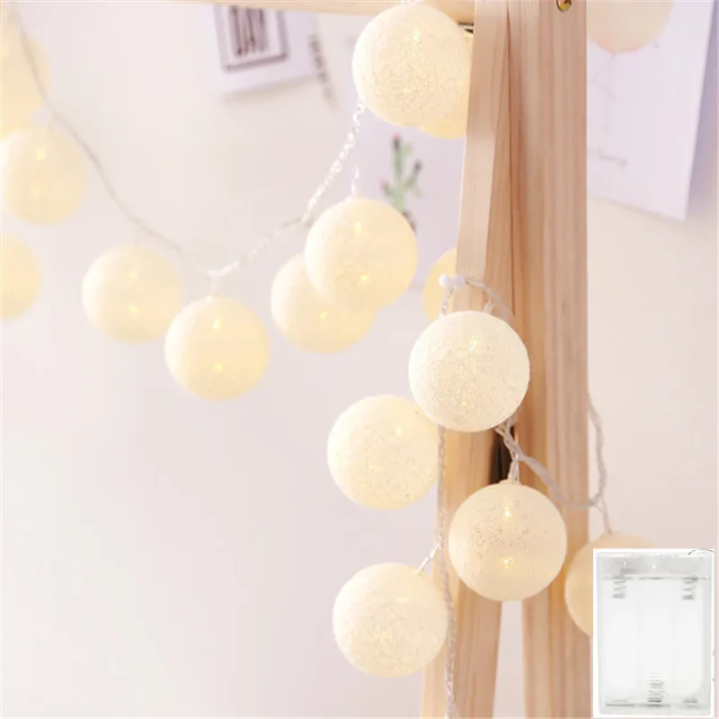 10/20/30 LEDs Lichtslingers Katoenen Draad Ballen Woondecoratie Lamp voor Party Bruiloft Kleur Licht string Kerstversiering