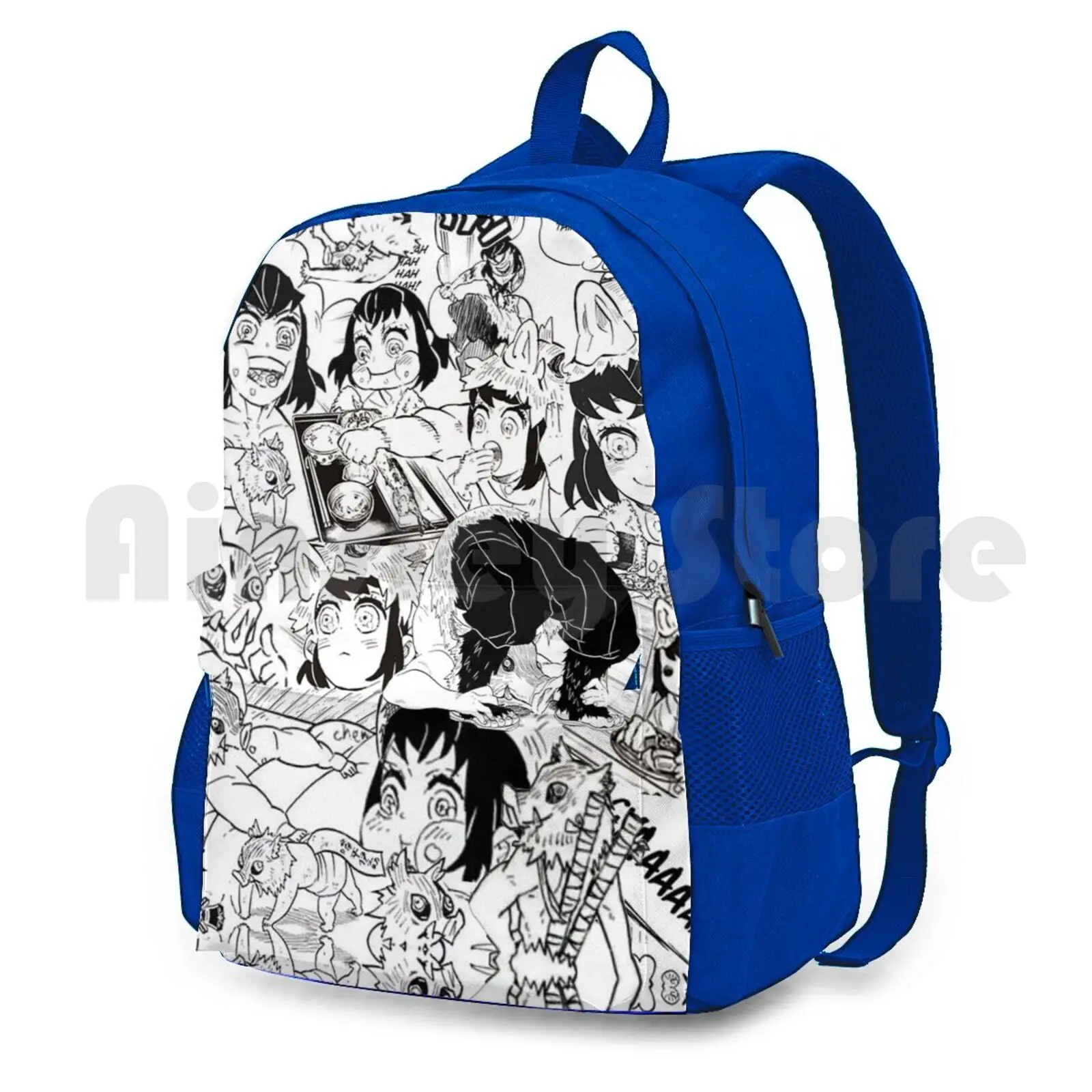 Inosuke Demon Kny Collage Outdoor Hiking Backpack Riding Climbing Sports Bag Demon Kny Kimetsu No Yaiba Anime Manga Inosuke