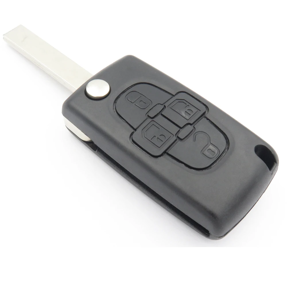1pcs Replacement 4 button flip key fob case for Peugeot 1007 807 remote new case for Peugeot Key Case Cover Cocolockey