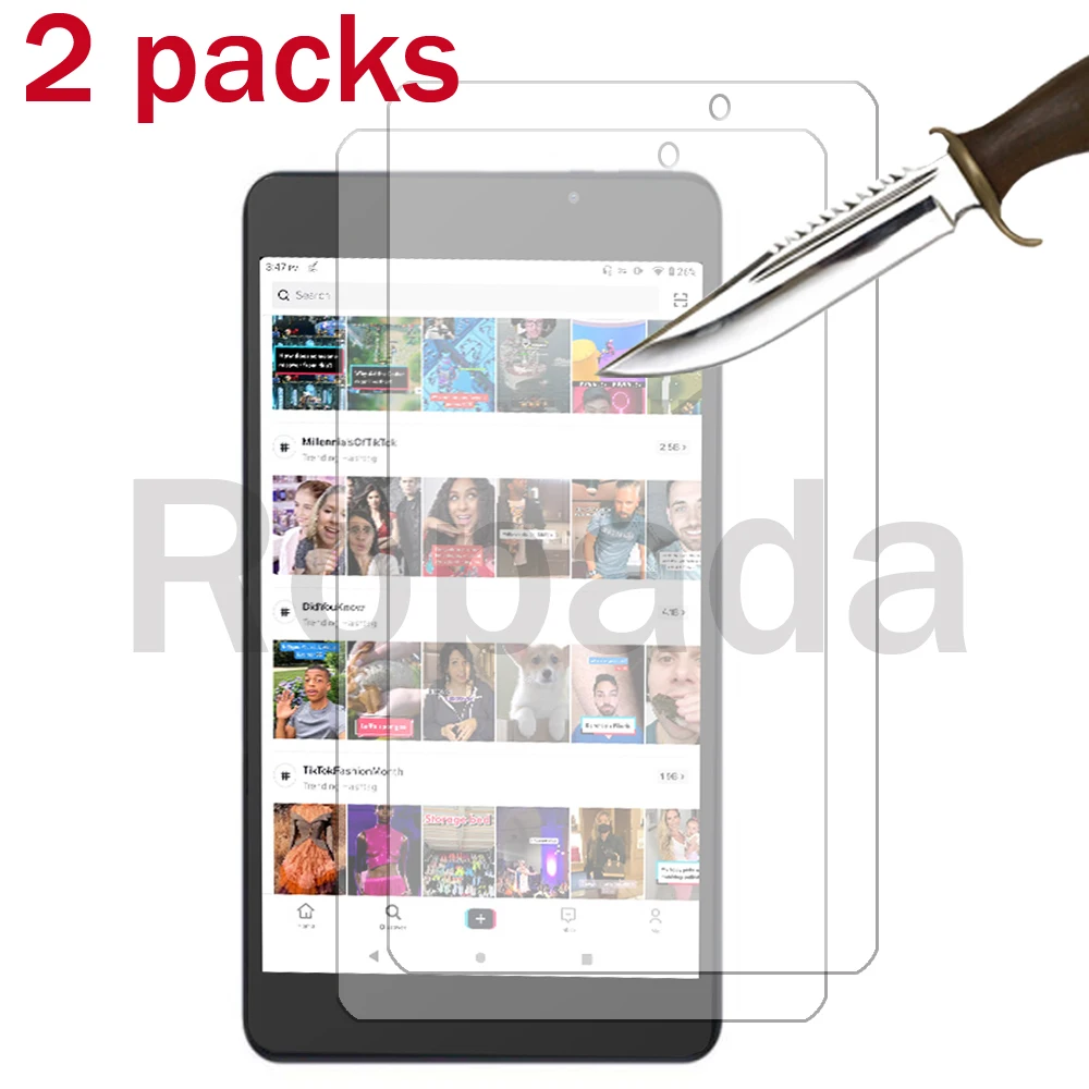 

2 packs tempered glass screen protector for Alldocube iPlay 8T 8'' tablet protective films