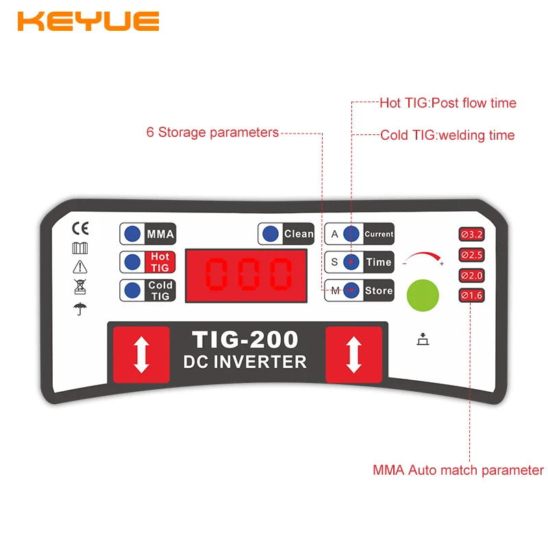 KEYUE Intelligent TIG-200G Multifunctional Cold TIG Welding Machine TIG/COLD/CLEAN/SMART/Au-Ag Pipe welding machine ARC welding