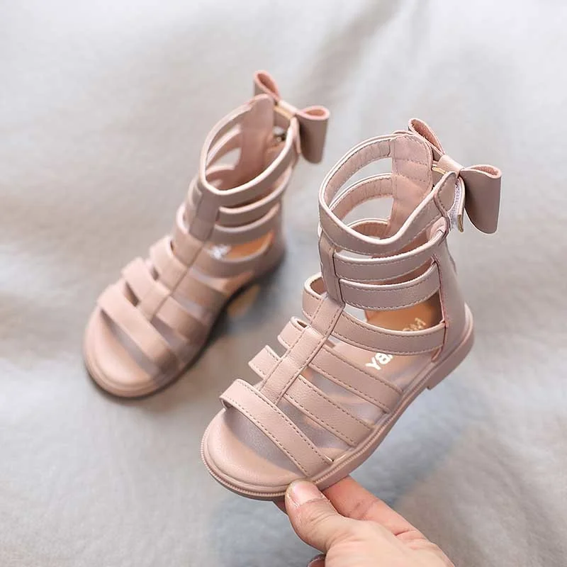 Summer Girls' Beach Sandals Kids Korean Gladiator Sandals Boots Roma Princess Shoes For Children 2 3 4 5 to 7 8 Years Old Shoe